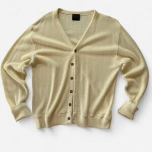 Vintage Cream Button-Up Sweater Cardigan